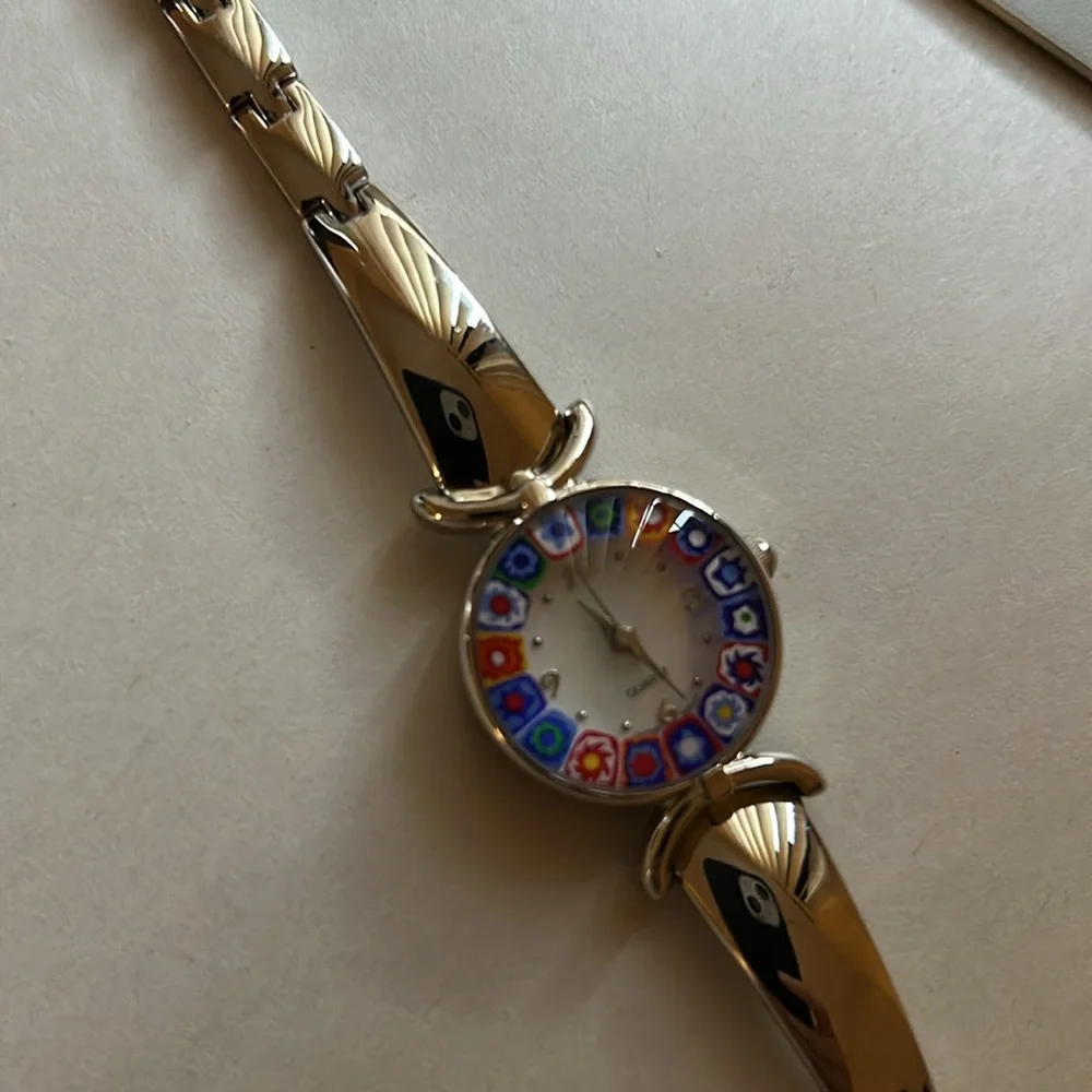 Avon Silver Watch with Colorful Dial